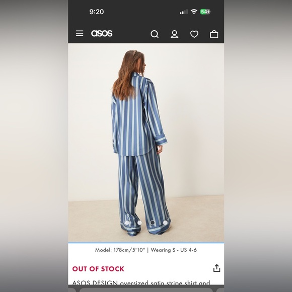 ASOS Blue Striped Pajama Set - Picture 6 of 7